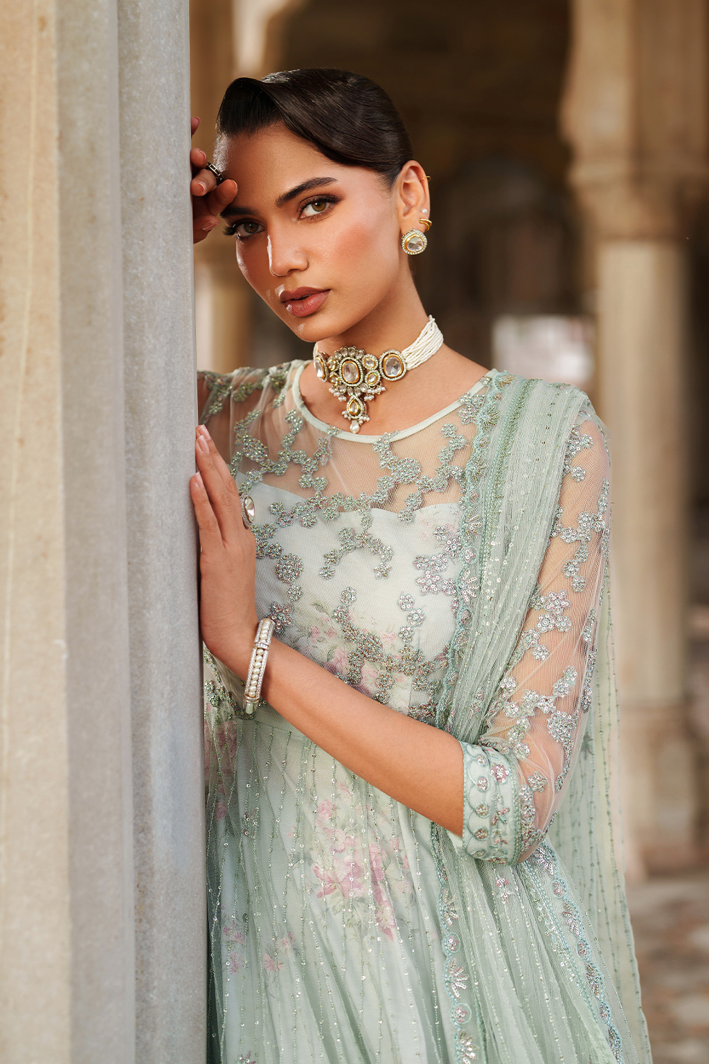 UE-553 Embroidered Net | Printed Formals | IZNIK