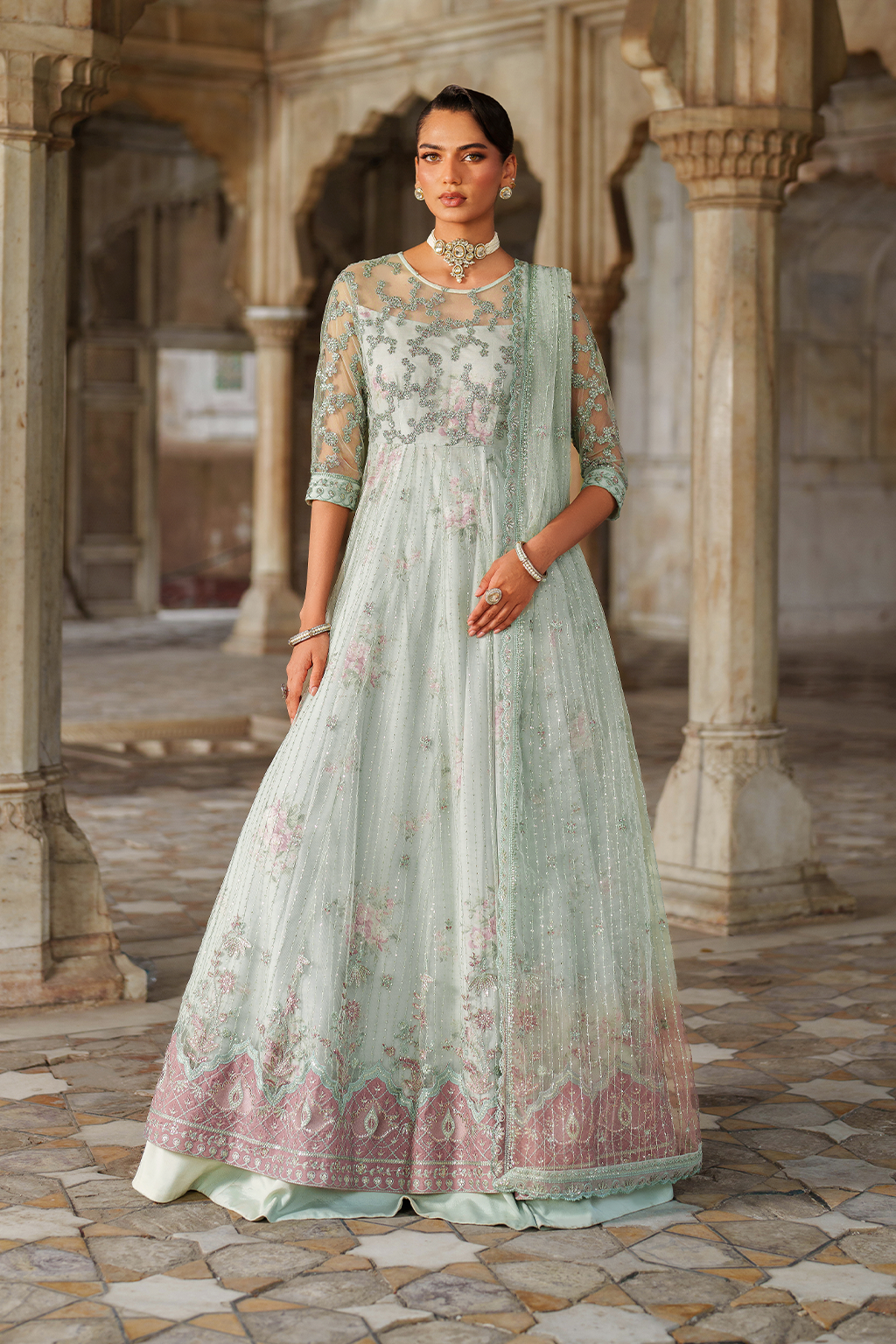 UE-553 Embroidered Net | Printed Formals | IZNIK