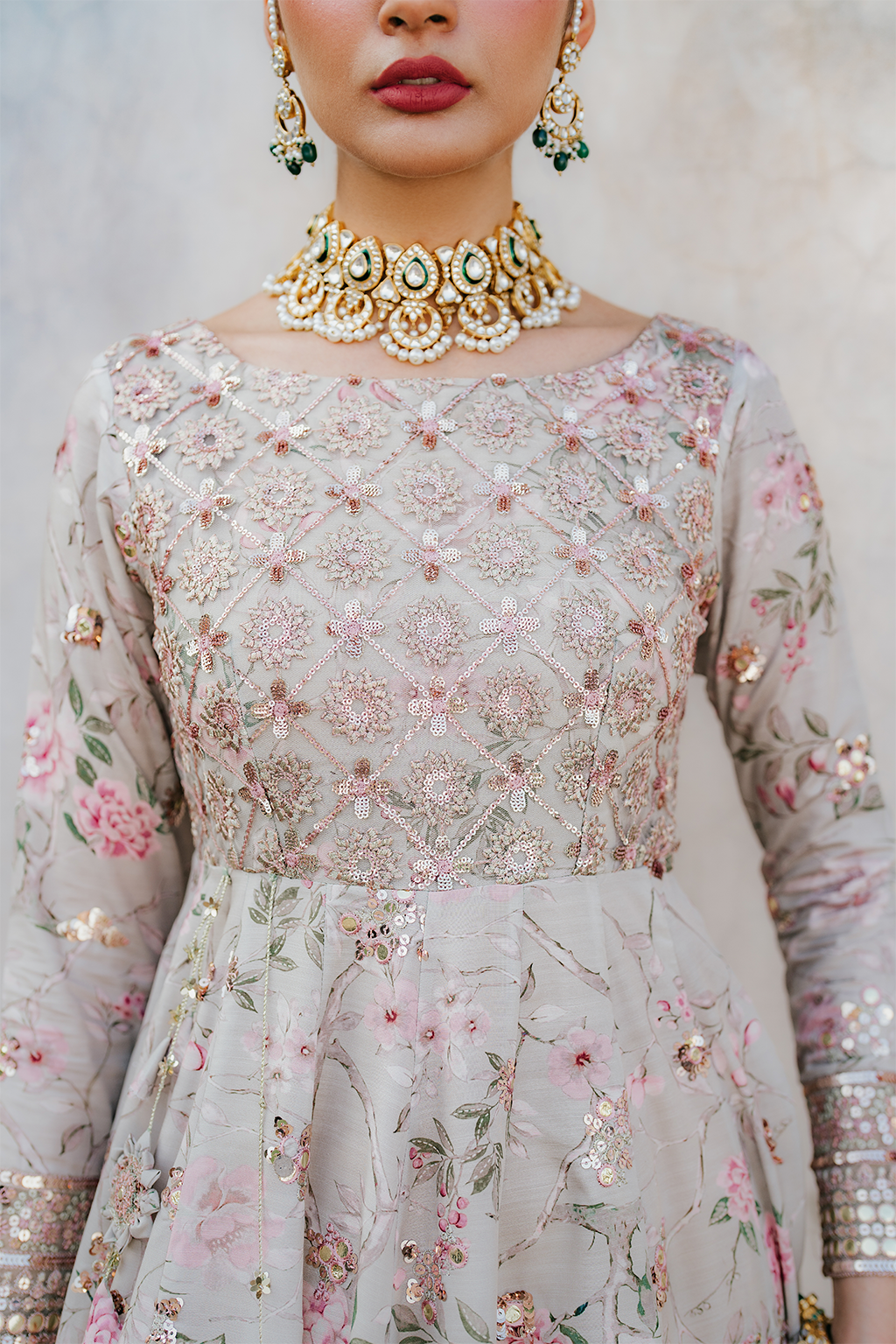 UE-313 Embroidered Raw Silk | Printed Formals | IZNIK