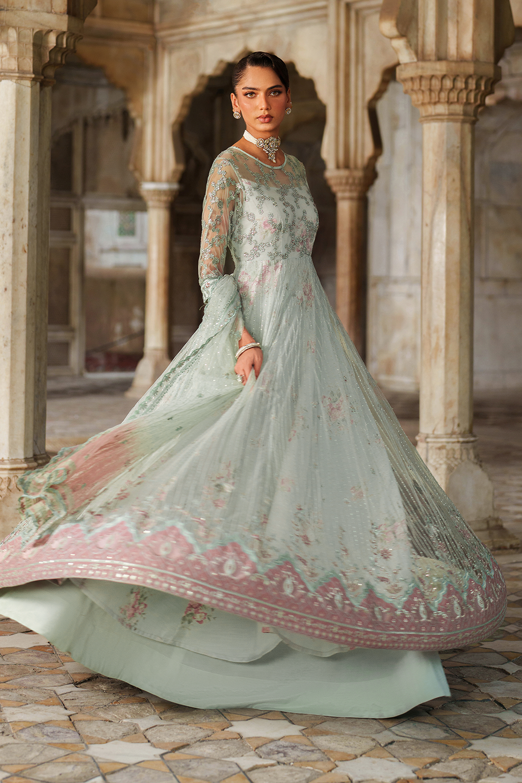 UE-553 Embroidered Net | Printed Formals | IZNIK