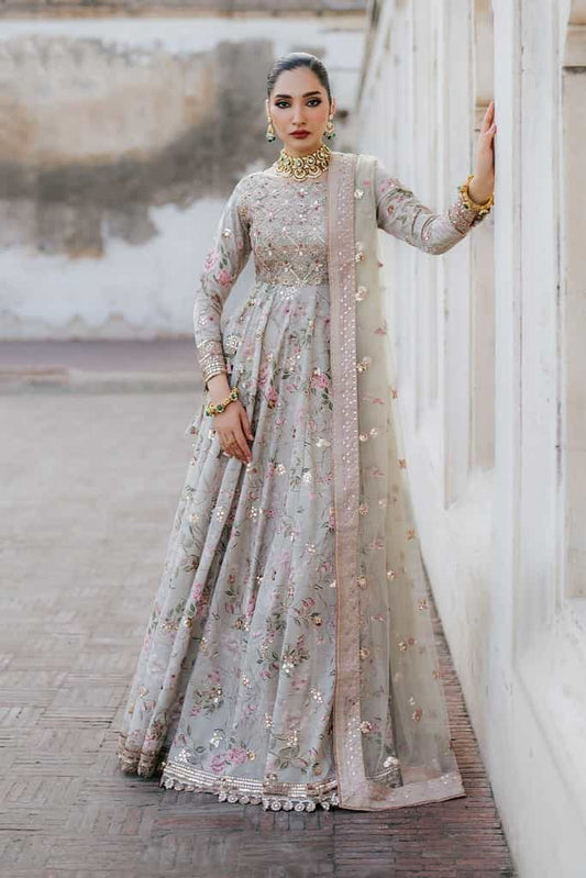 UE-313 Embroidered Raw Silk | Printed Formals | IZNIK