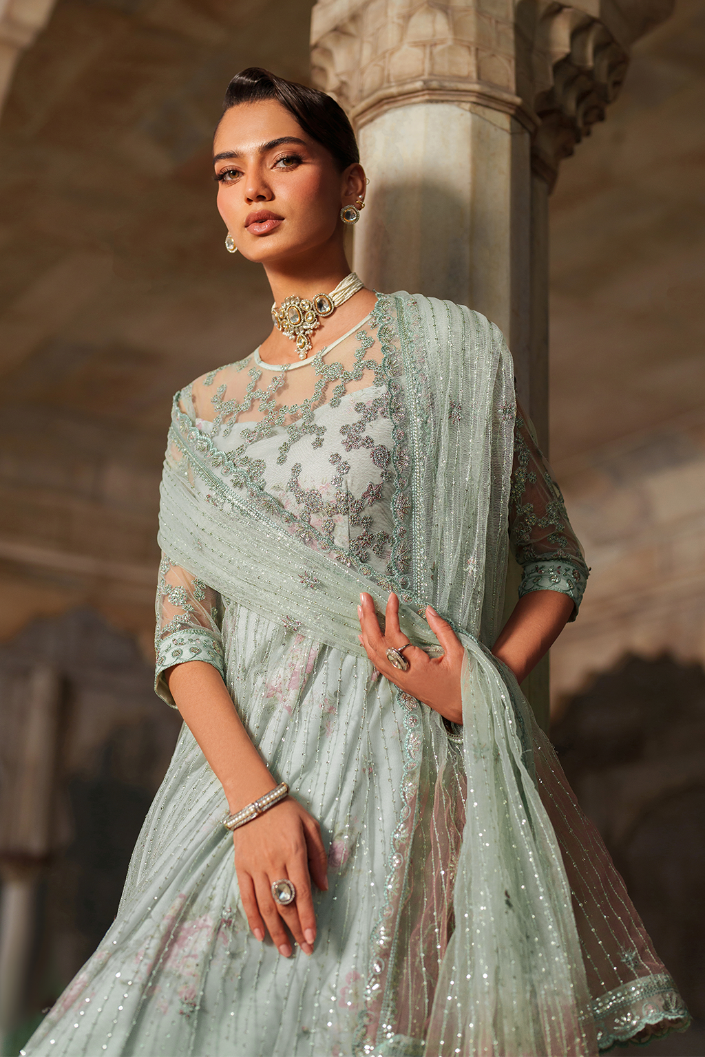 UE-553 Embroidered Net | Printed Formals | IZNIK