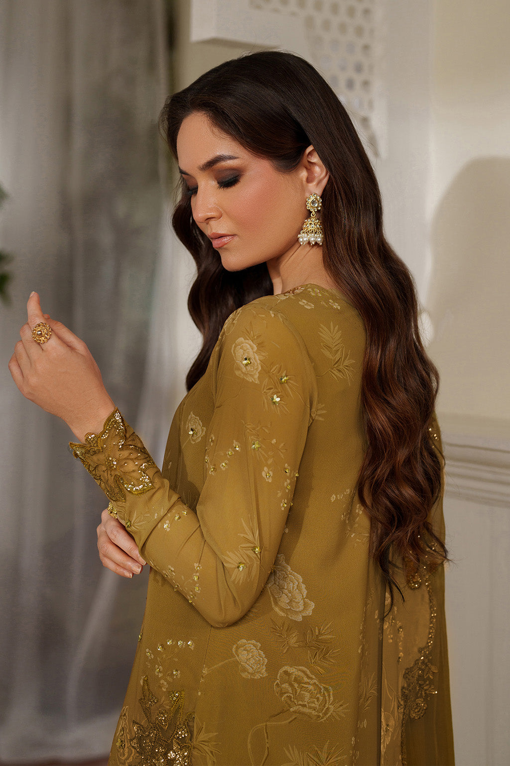 UE-545 Printed Raw Silk | Printed Formals | IZNIK