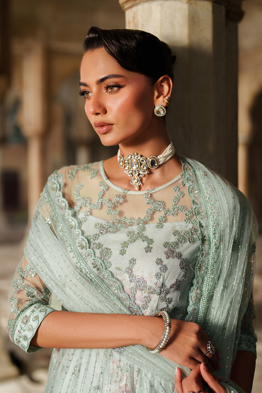 UE-553 Embroidered Net | Printed Formals | IZNIK