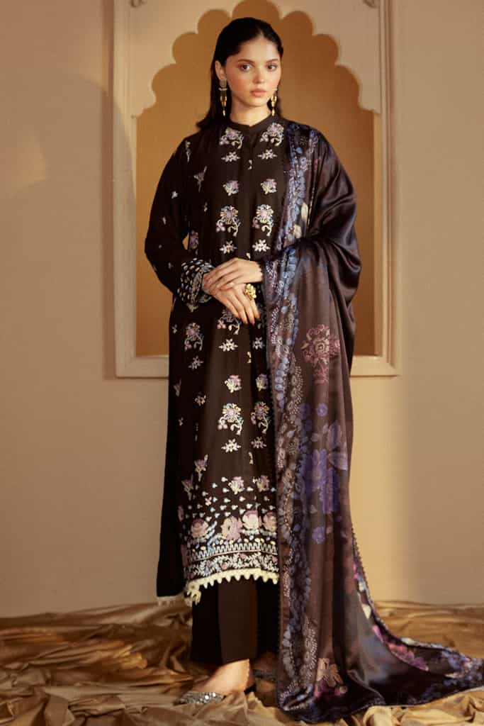 SHADOW GRACE-3 PC LINEN EMBROIDERED SUIT | WINTER COLLECTION-24 | CROSS STITCH