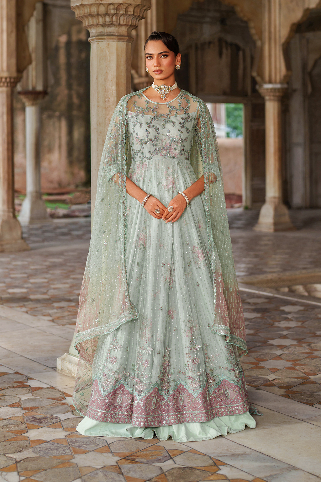 UE-553 Embroidered Net | Printed Formals | IZNIK