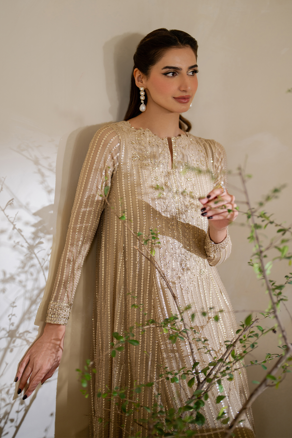 CC-58EMBROIDED CHIFFON | NOOR ANGAN SEMI FORMALS | IZNIK
