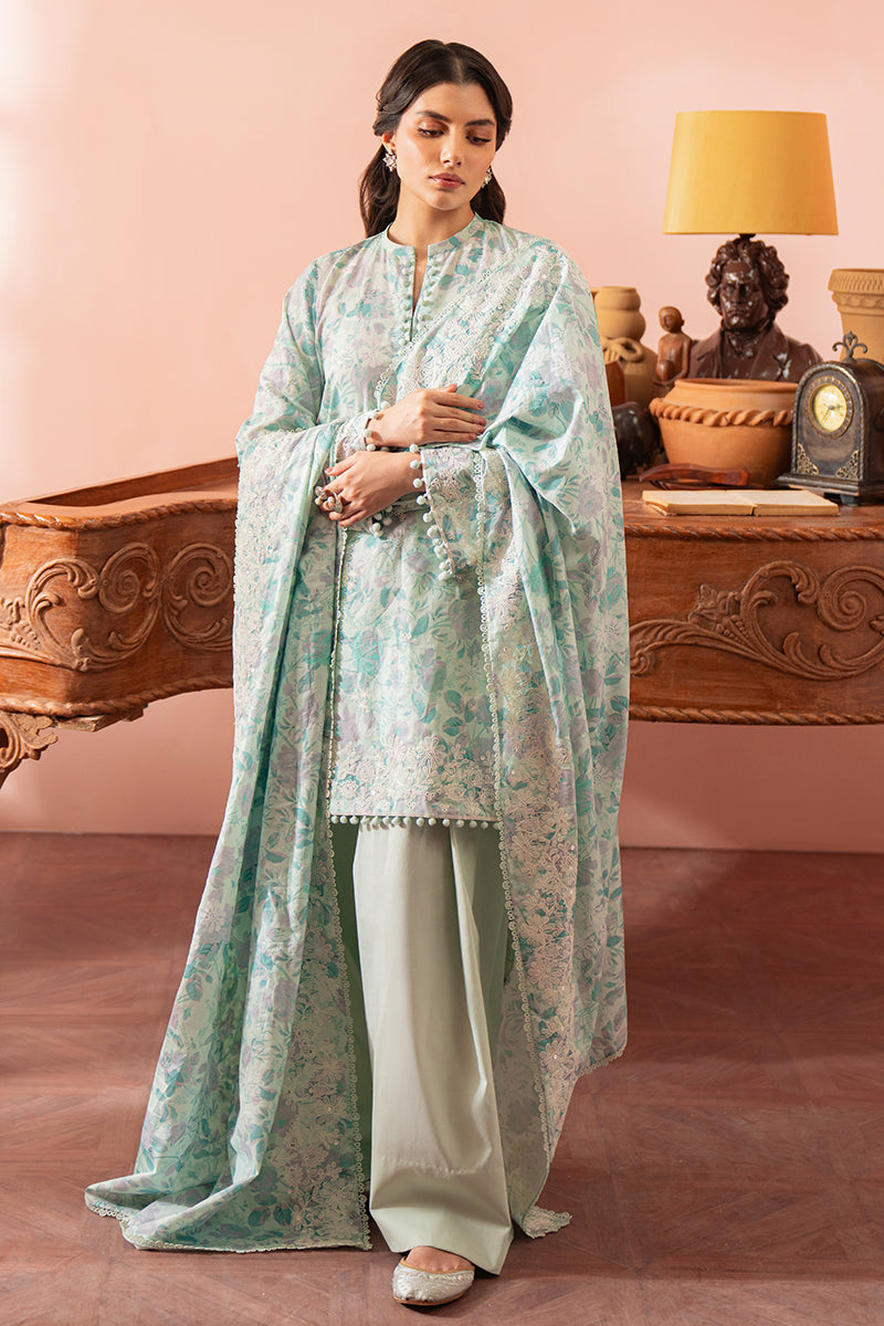 MINT HAZE | SEHER-UNSTITCHED CAMBRIC | CROSS STITCH in UK USA UAE online kapraye.com