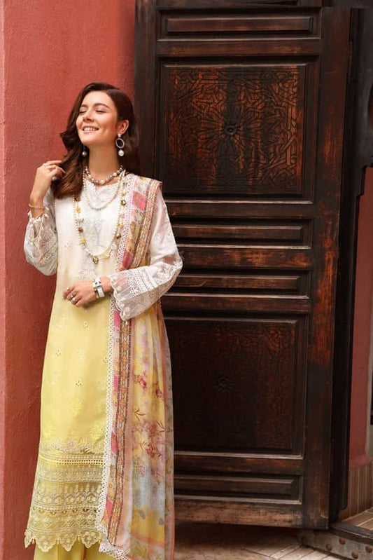 NLCL23-D7-A | NOOR LUXURY CHIKANKARI LAWN 2023 | NOOR BY SADIA ASAD in UK USA UAE online kapraye.com