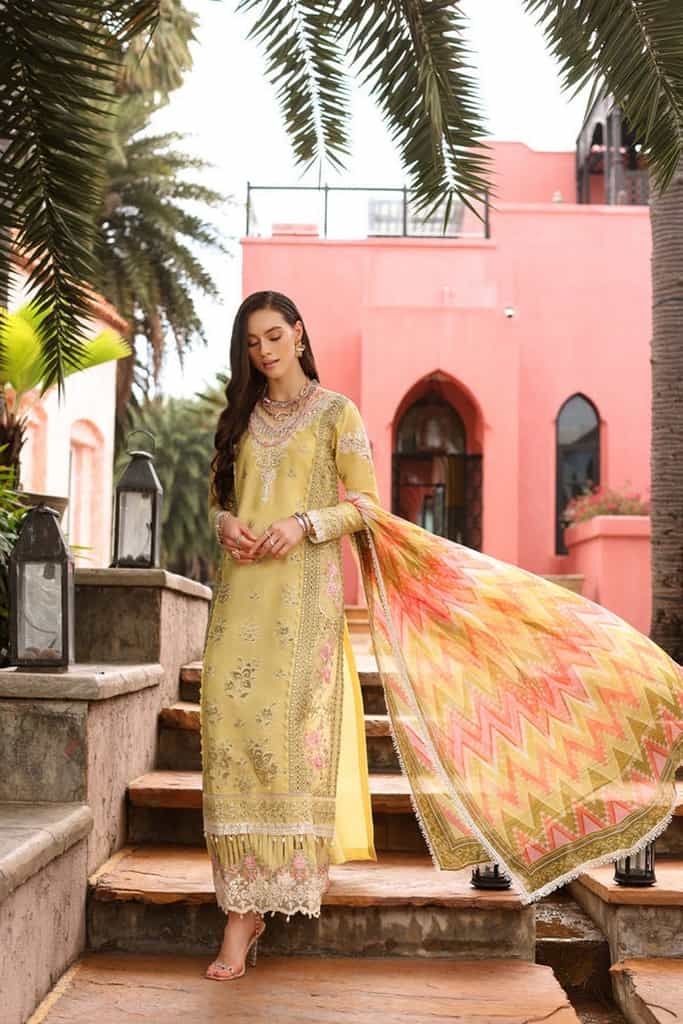 NLCL23-D9-A | NOOR LUXURY CHIKANKARI LAWN 2023 | NOOR BY SADIA ASAD in UK USA UAE online kapraye.com