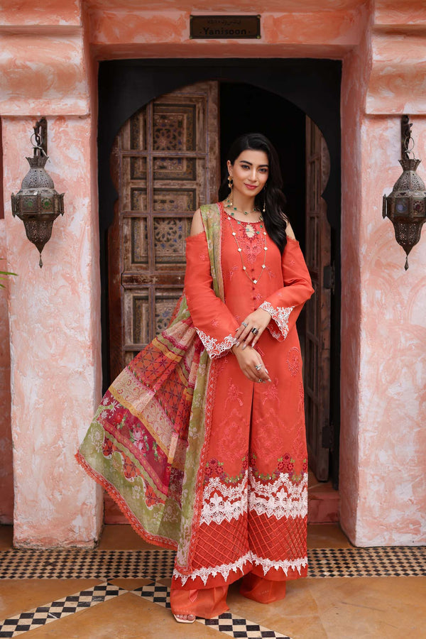 NLCL23-D6-B | NOOR LUXURY CHIKANKARI LAWN 2023 | NOOR BY SADIA ASAD in UK USA UAE online kapraye.com