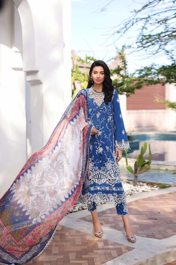 NLCL23-D10-B | NOOR LUXURY CHIKANKARI LAWN 2023 | NOOR BY SADIA ASAD in UK USA UAE online kapraye.com