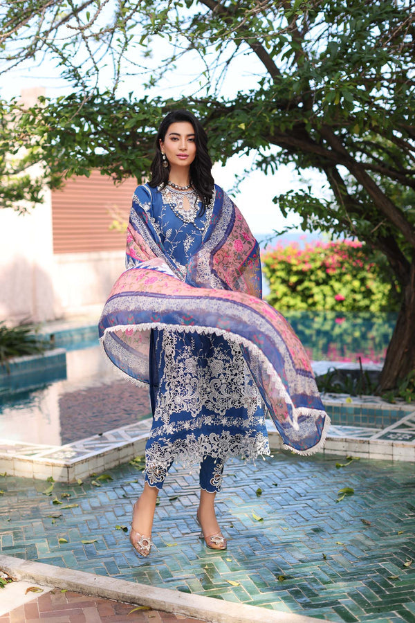 NLCL23-D10-B | NOOR LUXURY CHIKANKARI LAWN 2023 | NOOR BY SADIA ASAD in UK USA UAE online kapraye.com