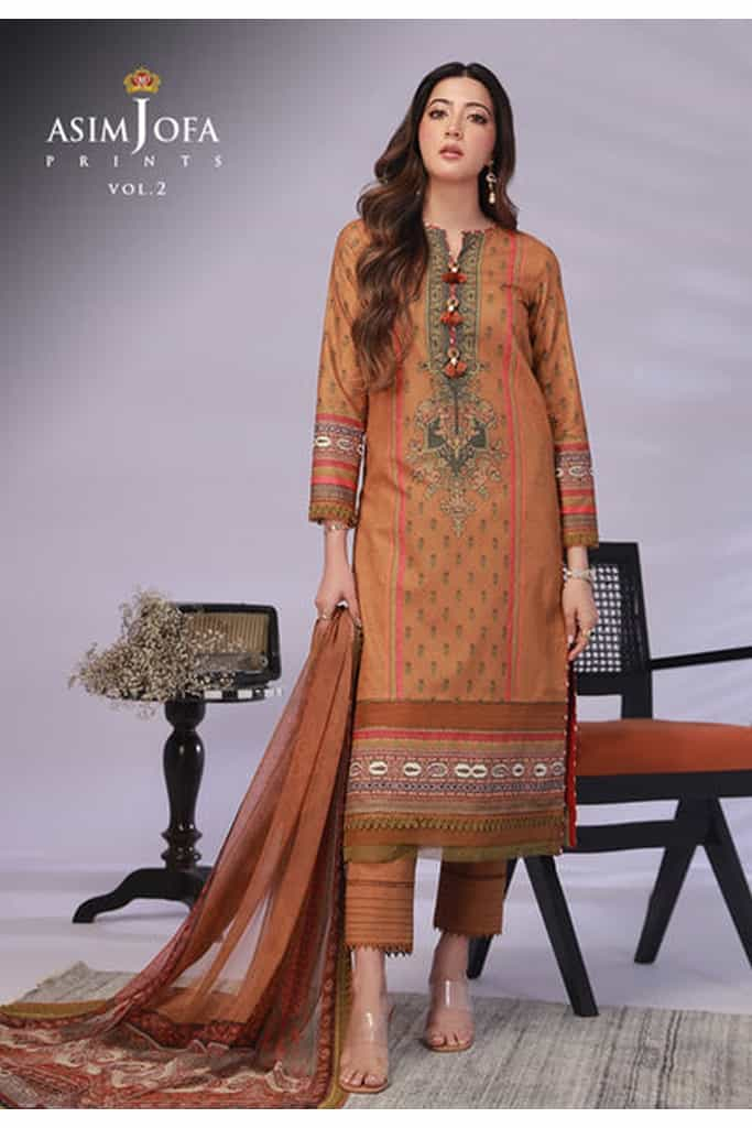 AJBP-37 (3-PCS) || BASIC PRINTS VOL 2 || ASIM JOFA in UK USA UAE online kapraye.com