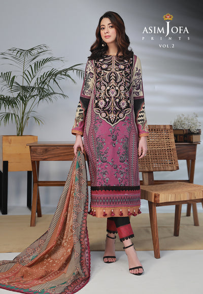 AJBP-38 (3-PCS) || BASIC PRINTS VOL 2 || ASIM JOFA in UK USA UAE online kapraye.com