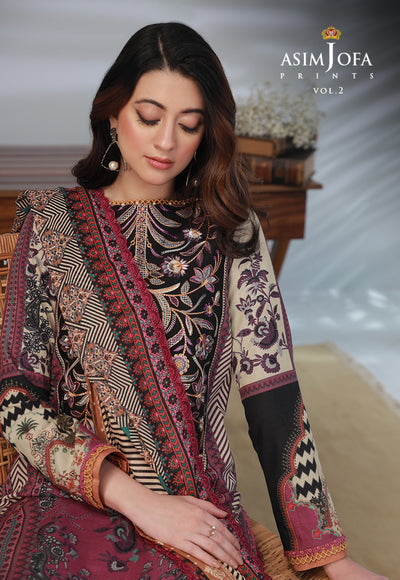 AJBP-38 (3-PCS) || BASIC PRINTS VOL 2 || ASIM JOFA in UK USA UAE online kapraye.com