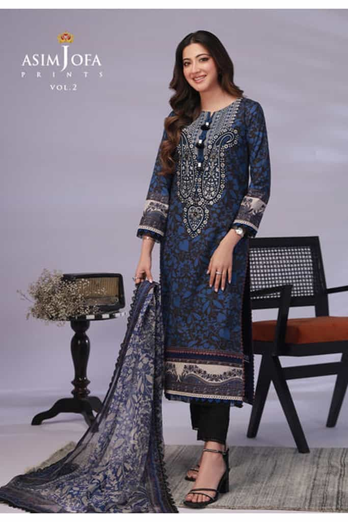 AJBP-43 (3-PCS) || BASIC PRINTS VOL 2 || ASIM JOFA in UK USA UAE online kapraye.com