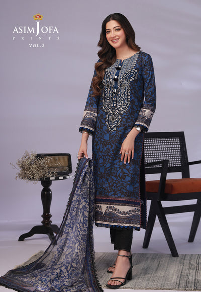 AJBP-43 (3-PCS) || BASIC PRINTS VOL 2 || ASIM JOFA in UK USA UAE online kapraye.com