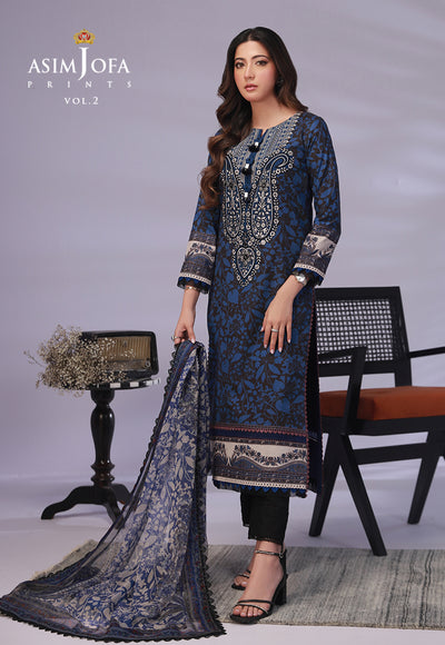 AJBP-43 (3-PCS) || BASIC PRINTS VOL 2 || ASIM JOFA in UK USA UAE online kapraye.com