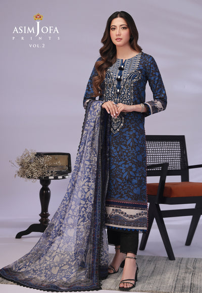 AJBP-43 (3-PCS) || BASIC PRINTS VOL 2 || ASIM JOFA in UK USA UAE online kapraye.com