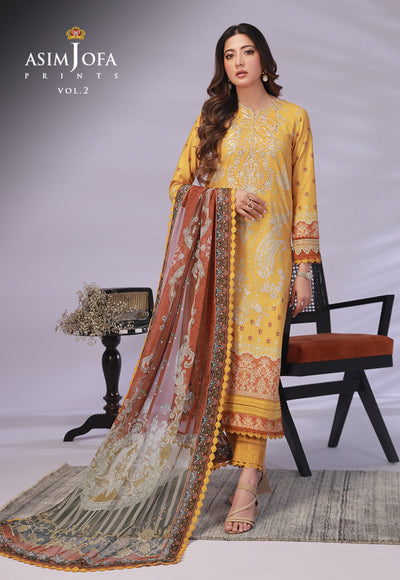 AJBP-47 (3-PCS) || BASIC PRINTS VOL 2 || ASIM JOFA in UK USA UAE online kapraye.com