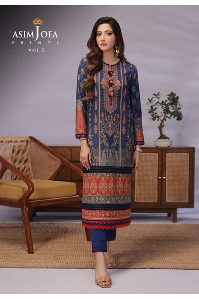 AJBP-50 (1-PC) || BASIC PRINTS VOL 2 || ASIM JOFA in UK USA UAE online kapraye.com