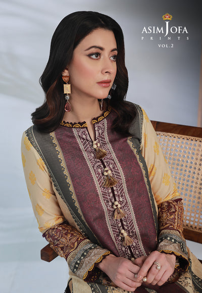 AJBP-55 (2-PCS) || BASIC PRINTS VOL 2 || ASIM JOFA in UK USA UAE online kapraye.com