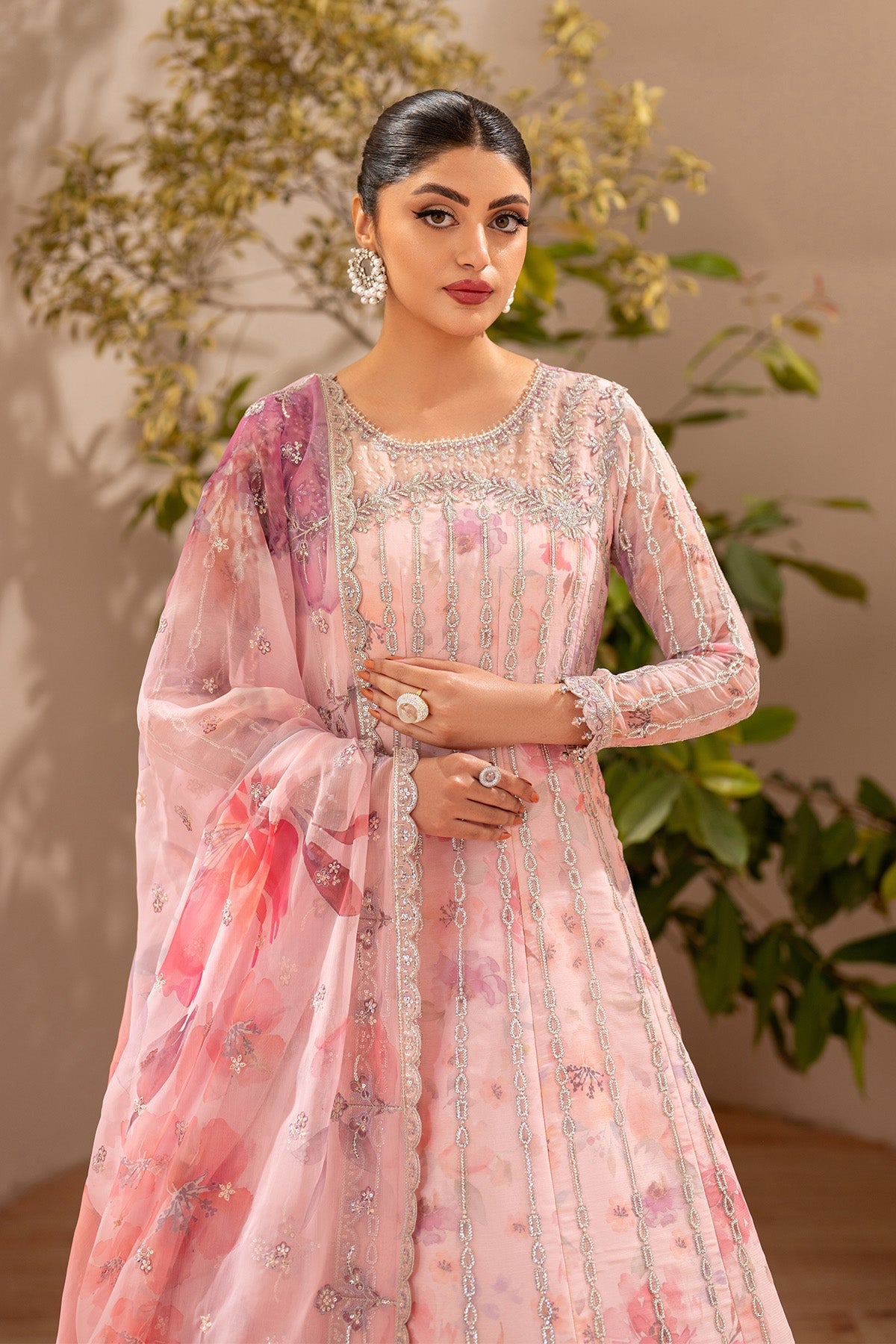 AF-CH-2197-Rimayah | FLEUR - EMBROIDERED PRINTED CHIFFON | ALIZEH FASHION