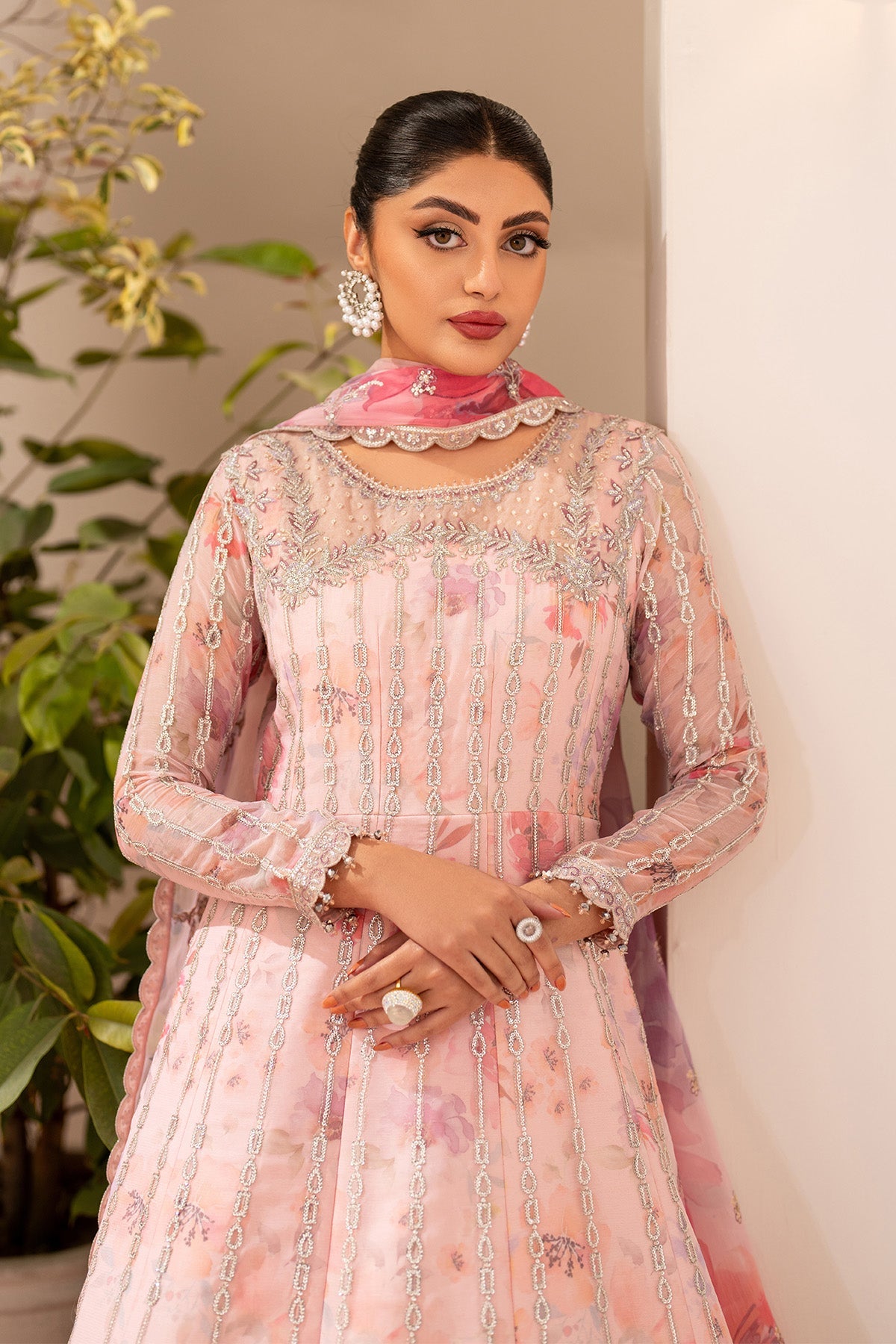 AF-CH-2197-Rimayah | FLEUR - EMBROIDERED PRINTED CHIFFON | ALIZEH FASHION