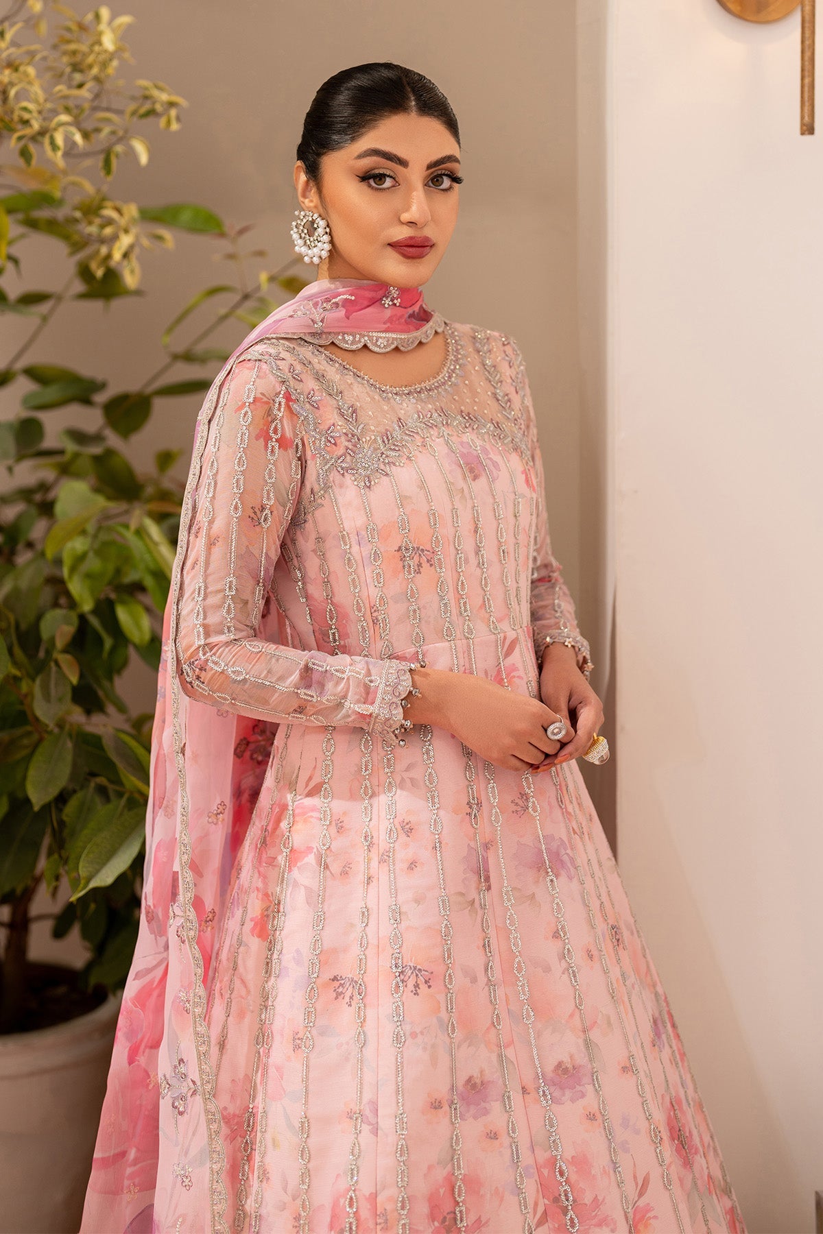 AF-CH-2197-Rimayah | FLEUR - EMBROIDERED PRINTED CHIFFON | ALIZEH FASHION