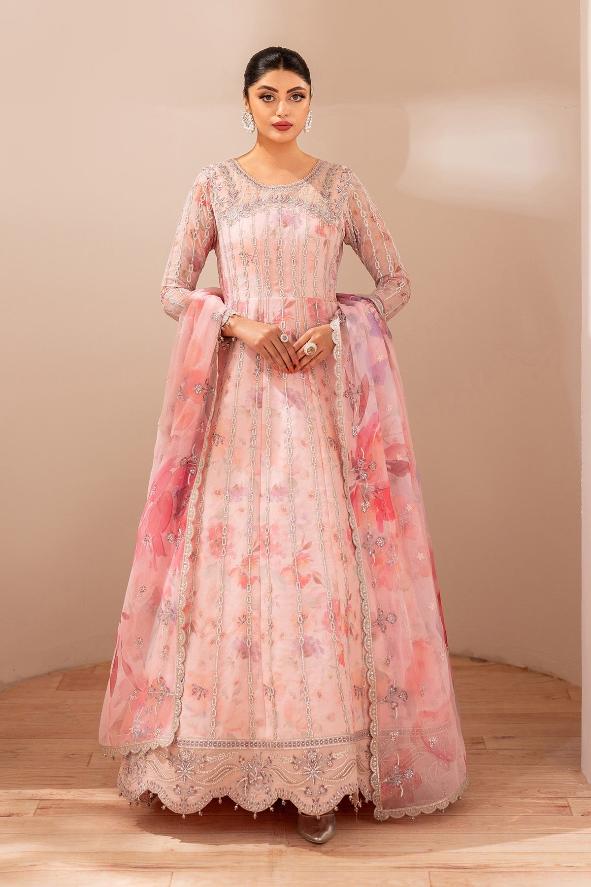 AF-CH-2197-Rimayah | FLEUR - EMBROIDERED PRINTED CHIFFON | ALIZEH FASHION