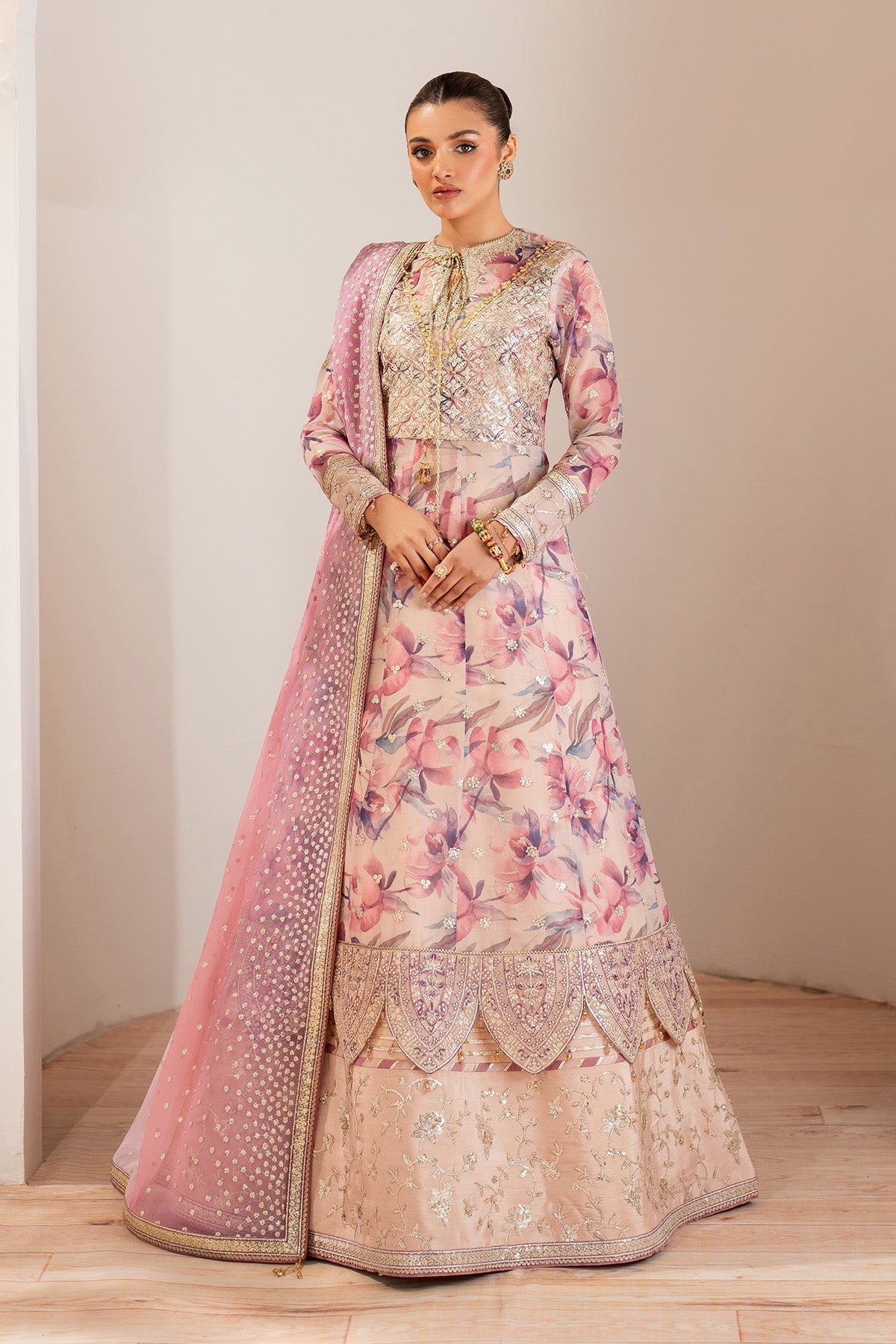 AF-CH-2193-Dina | FLEUR - EMBROIDERED PRINTED CHIFFON | ALIZEH FASHION