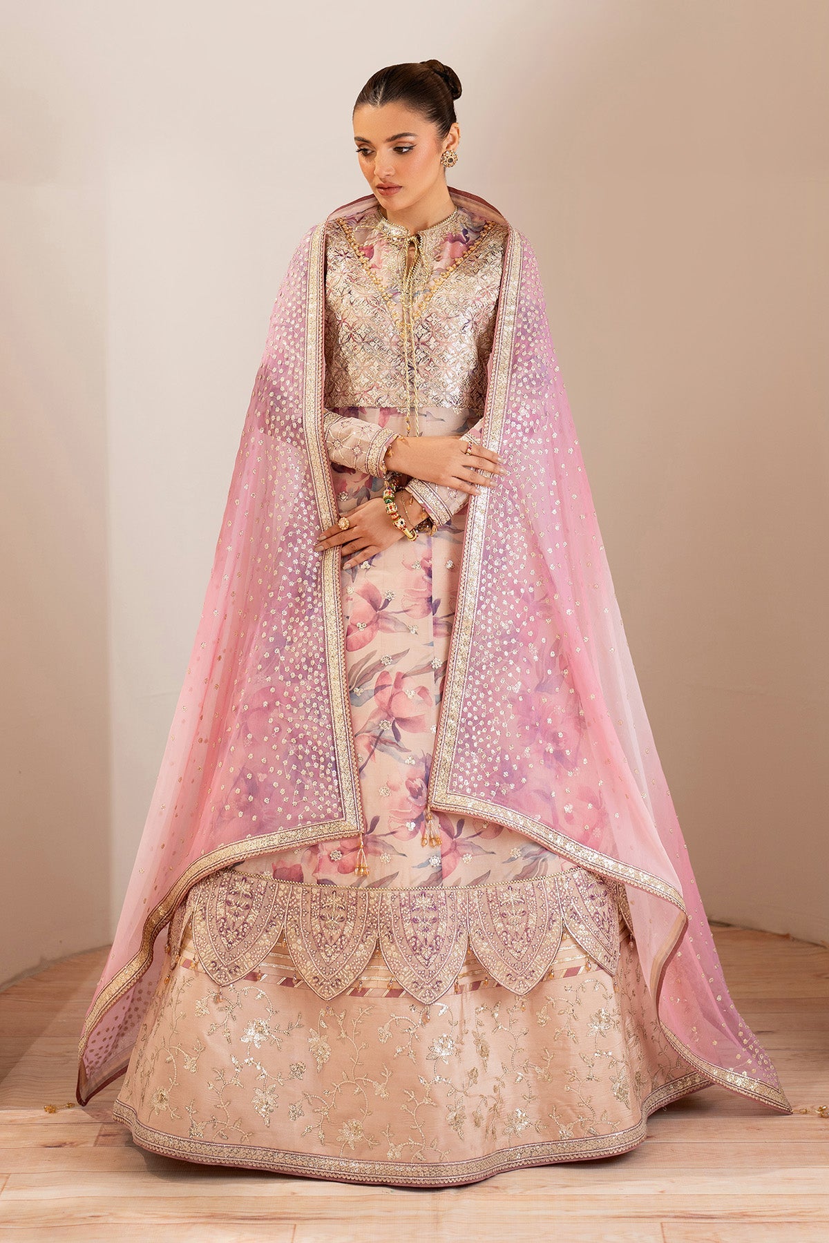 AF-CH-2193-Dina | FLEUR - EMBROIDERED PRINTED CHIFFON | ALIZEH FASHION