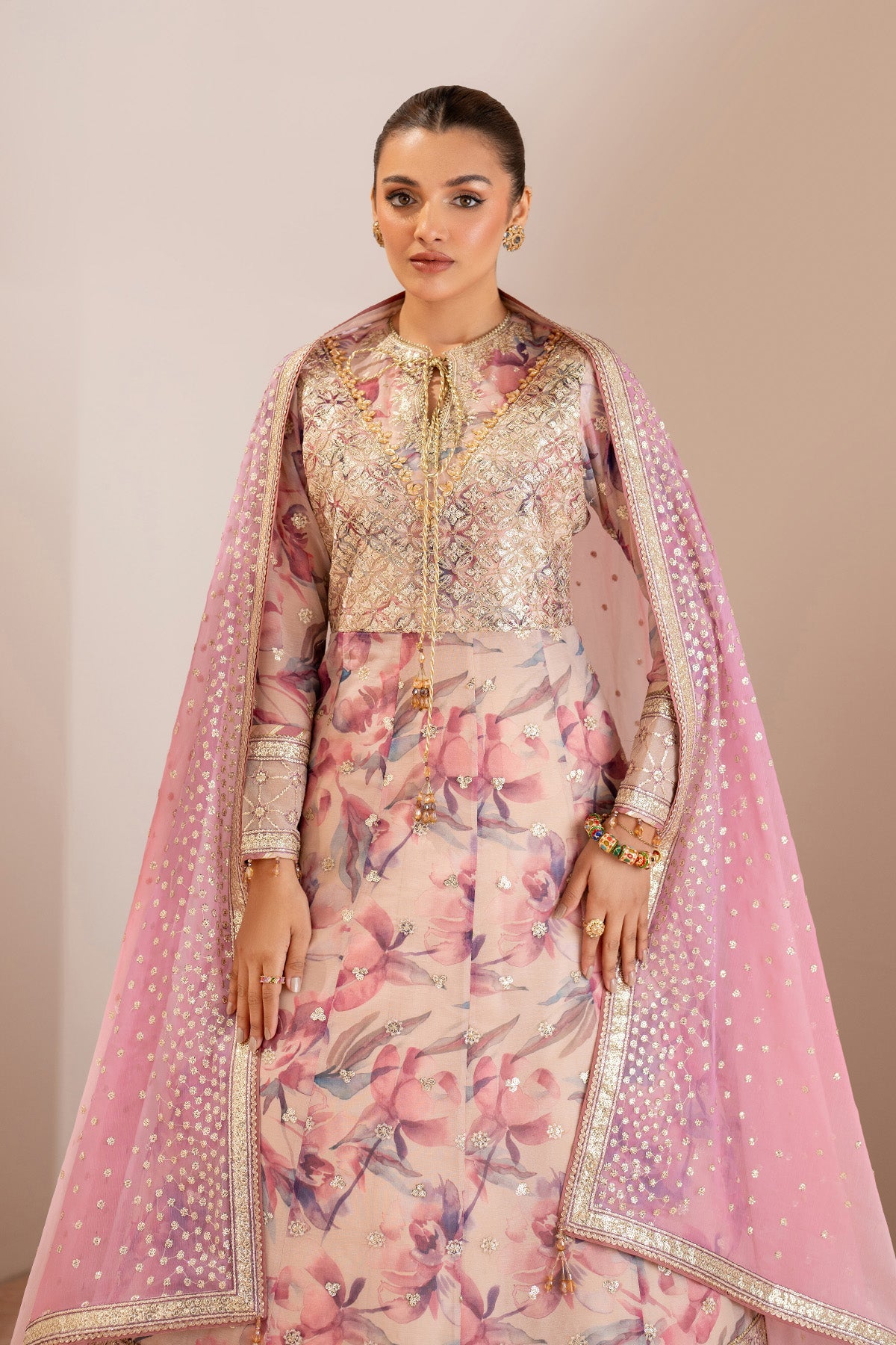 AF-CH-2193-Dina | FLEUR - EMBROIDERED PRINTED CHIFFON | ALIZEH FASHION
