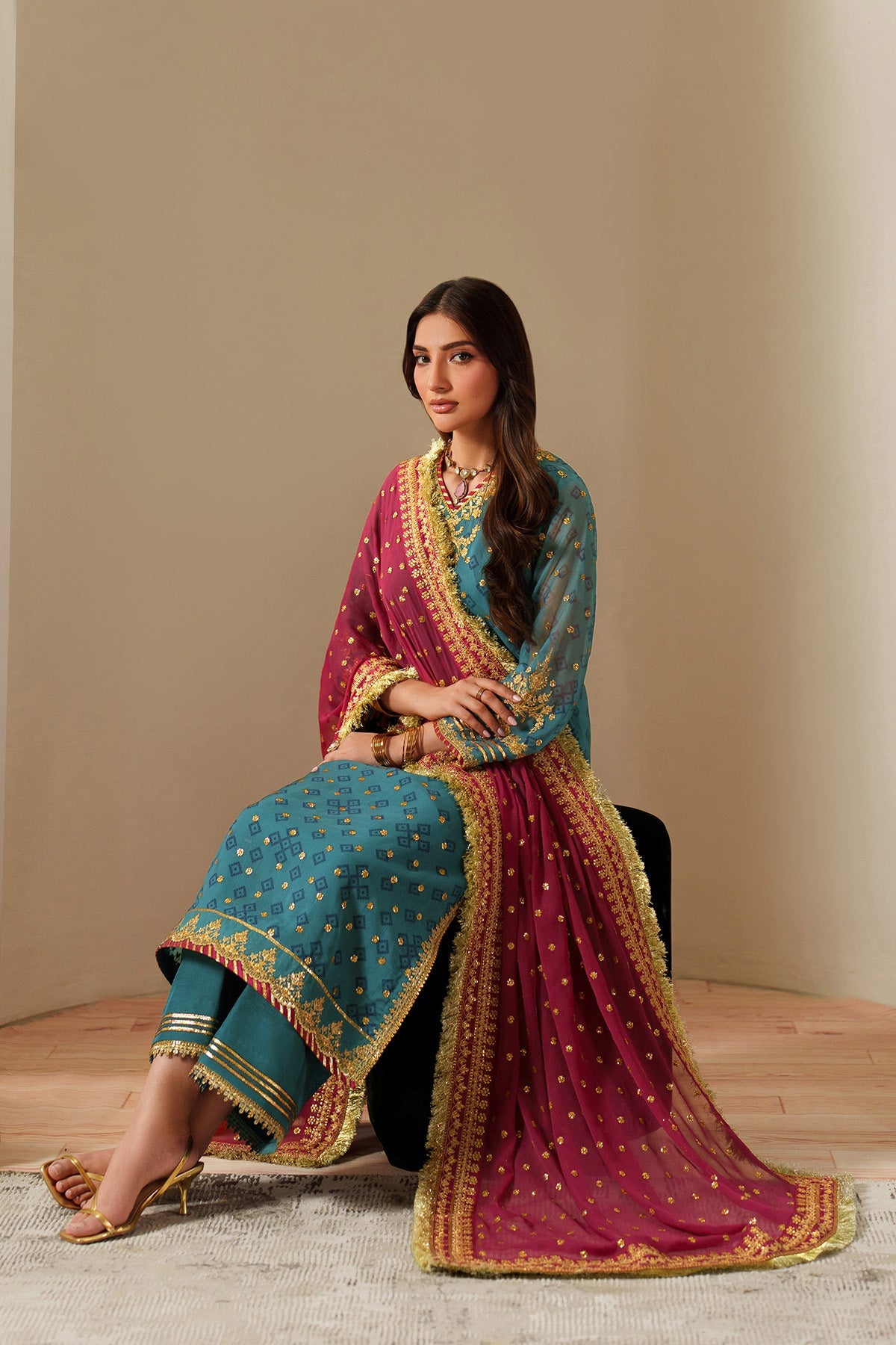 AF-CH-2192-Elaira | FLEUR - EMBROIDERED PRINTED CHIFFON | ALIZEH FASHION