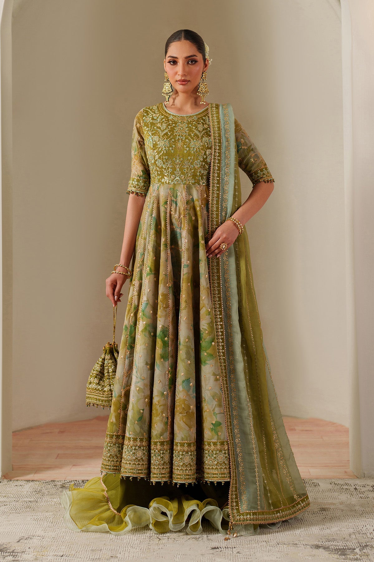 AF-CH-2195-Renee | FLEUR - EMBROIDERED PRINTED CHIFFON | ALIZEH FASHION