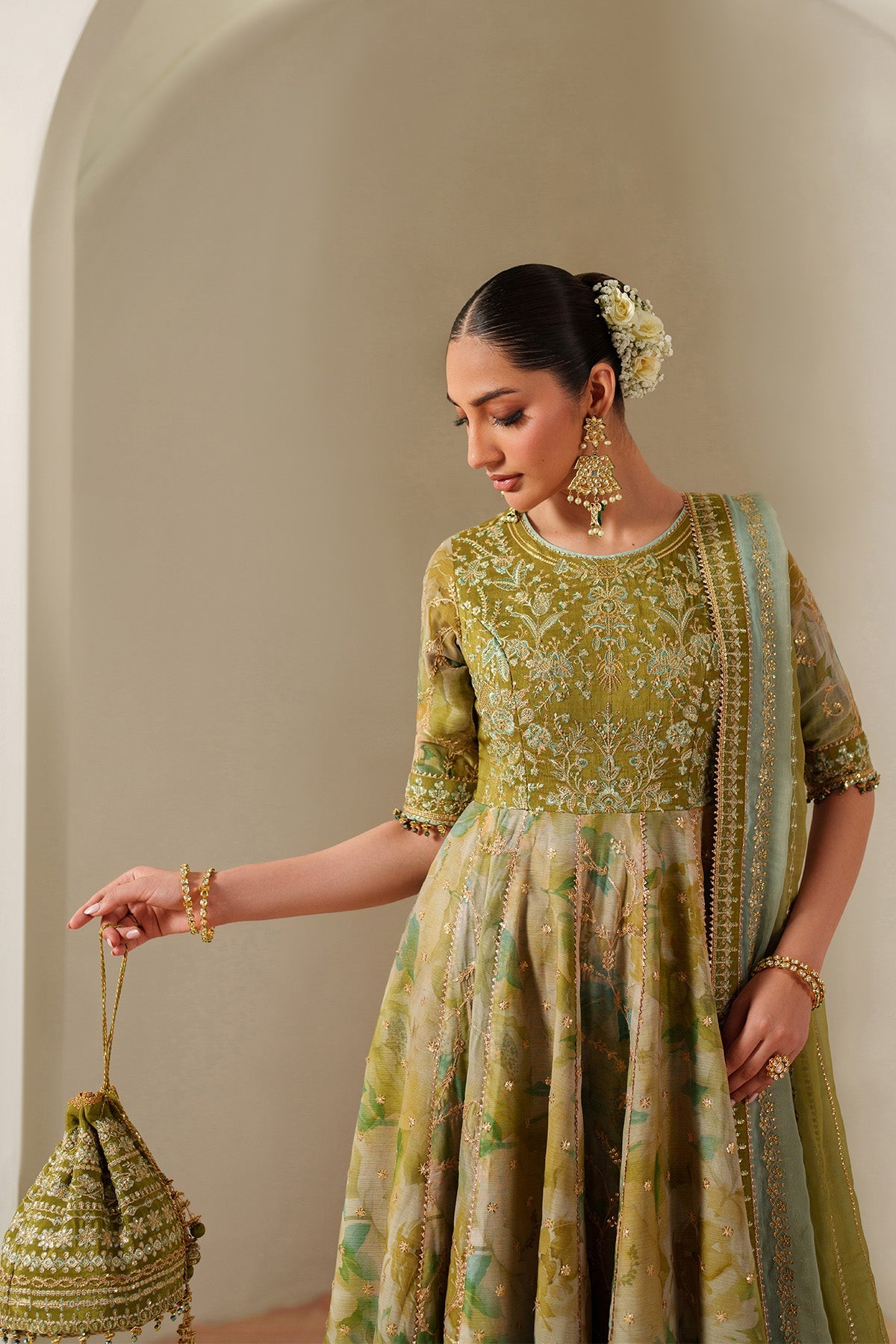 AF-CH-2195-Renee | FLEUR - EMBROIDERED PRINTED CHIFFON | ALIZEH FASHION