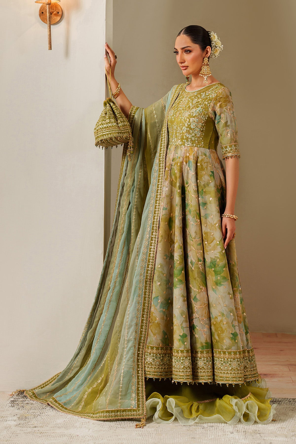 AF-CH-2195-Renee | FLEUR - EMBROIDERED PRINTED CHIFFON | ALIZEH FASHION