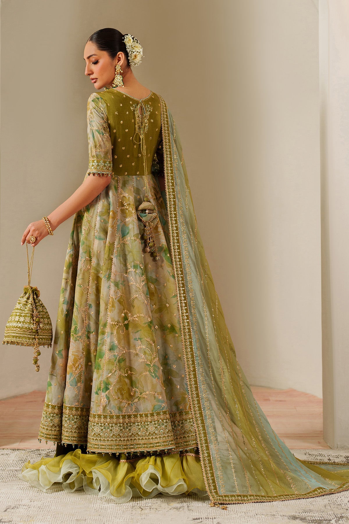 AF-CH-2195-Renee | FLEUR - EMBROIDERED PRINTED CHIFFON | ALIZEH FASHION