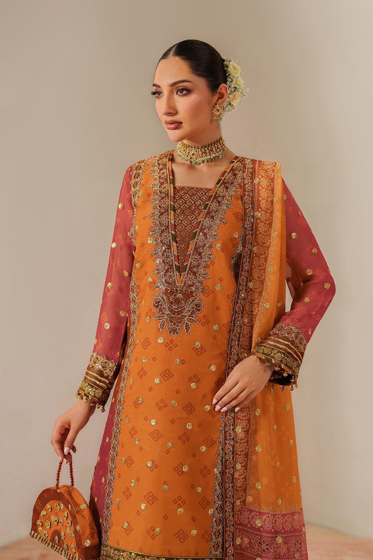 AF-CH-2194-Zyne | FLEUR - EMBROIDERED PRINTED CHIFFON | ALIZEH FASHION