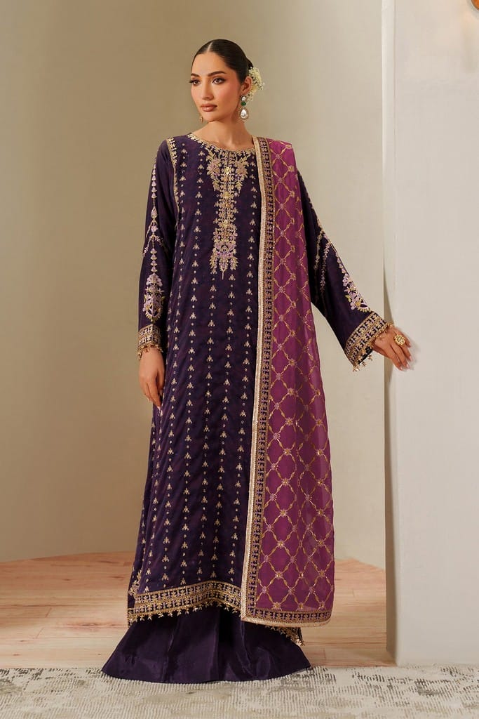 AF-CH-2196-Reya | FLEUR - EMBROIDERED PRINTED CHIFFON | ALIZEH FASHION