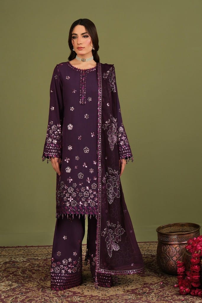 AF-RS-09-Mulbery | Luxe Vol 2 - Luxury Raw Silk | Alizeh Fashion