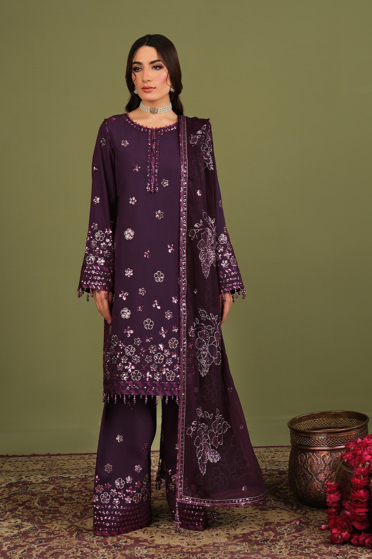 AF-RS-09-Mulbery | Luxe Vol 2 - Luxury Raw Silk | Alizeh Fashion