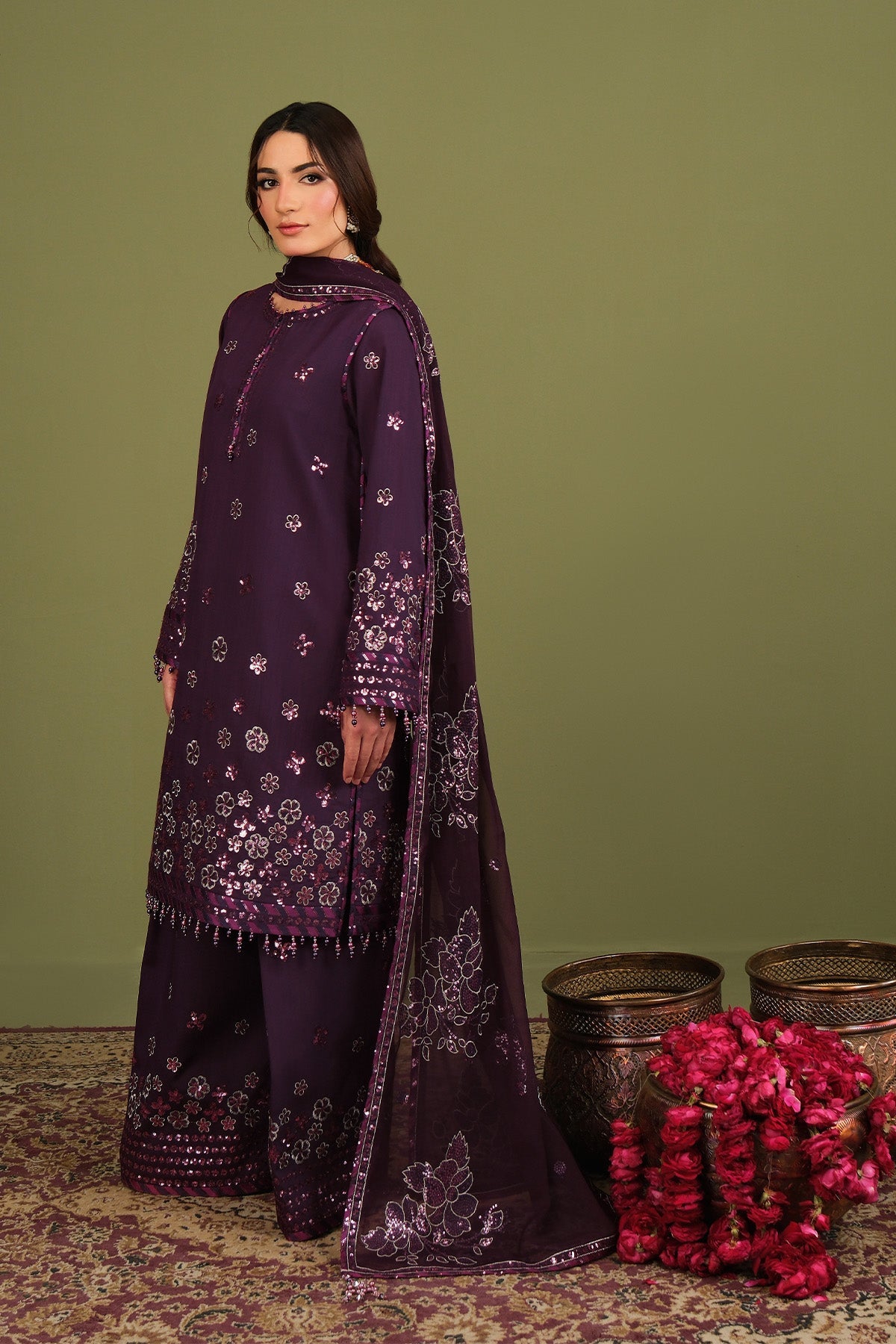 AF-RS-09-Mulbery | Luxe Vol 2 - Luxury Raw Silk | Alizeh Fashion