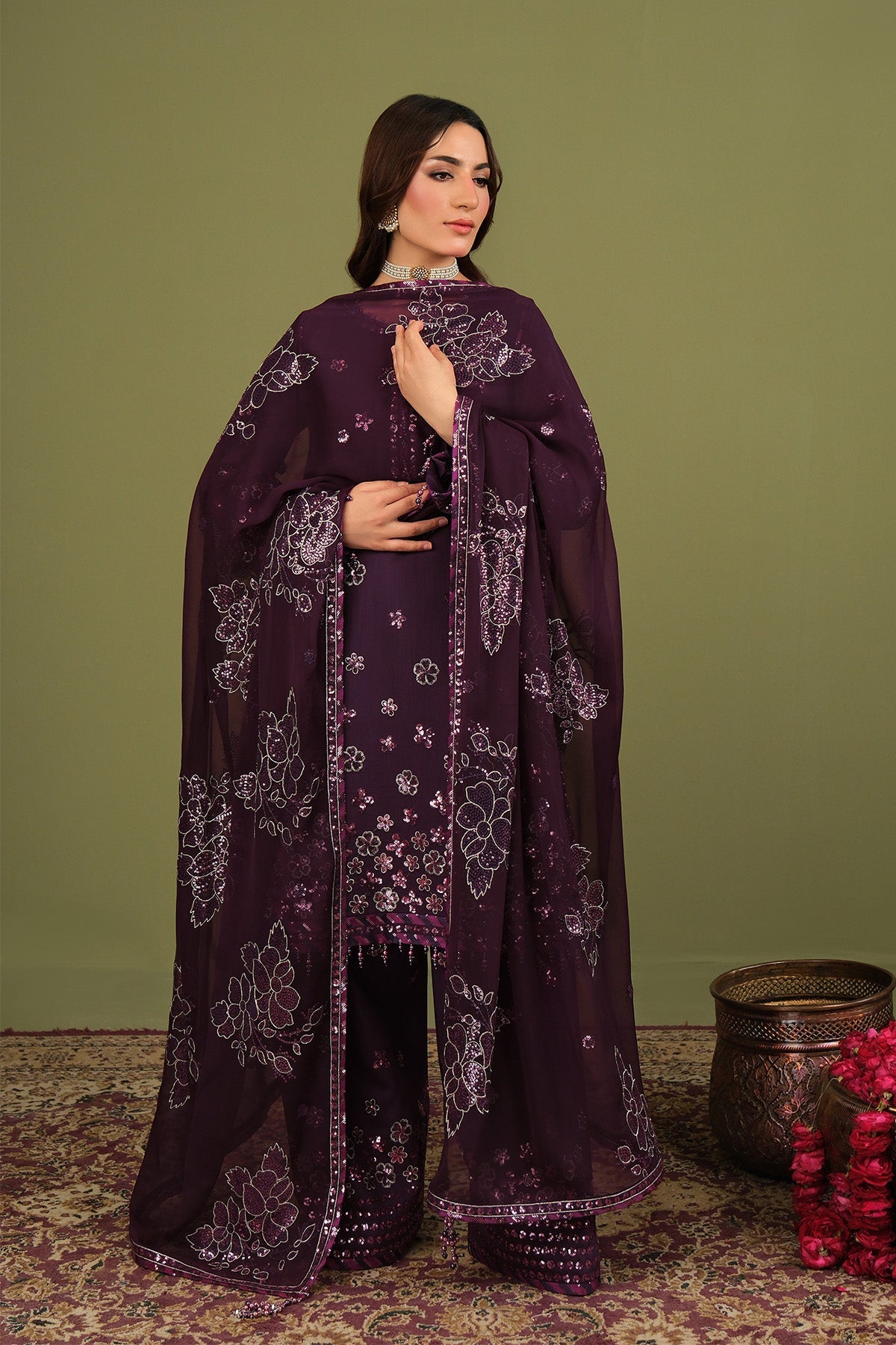 AF-RS-09-Mulbery | Luxe Vol 2 - Luxury Raw Silk | Alizeh Fashion