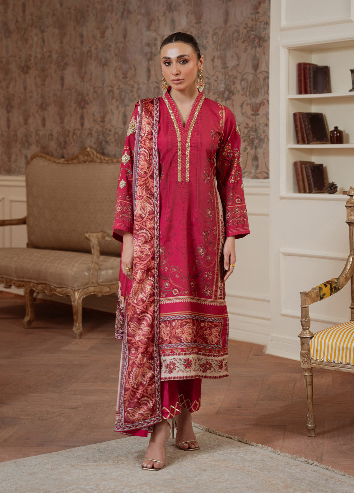 Rosewood Majesty | VELOURE PRINTED SILK | GULAAL