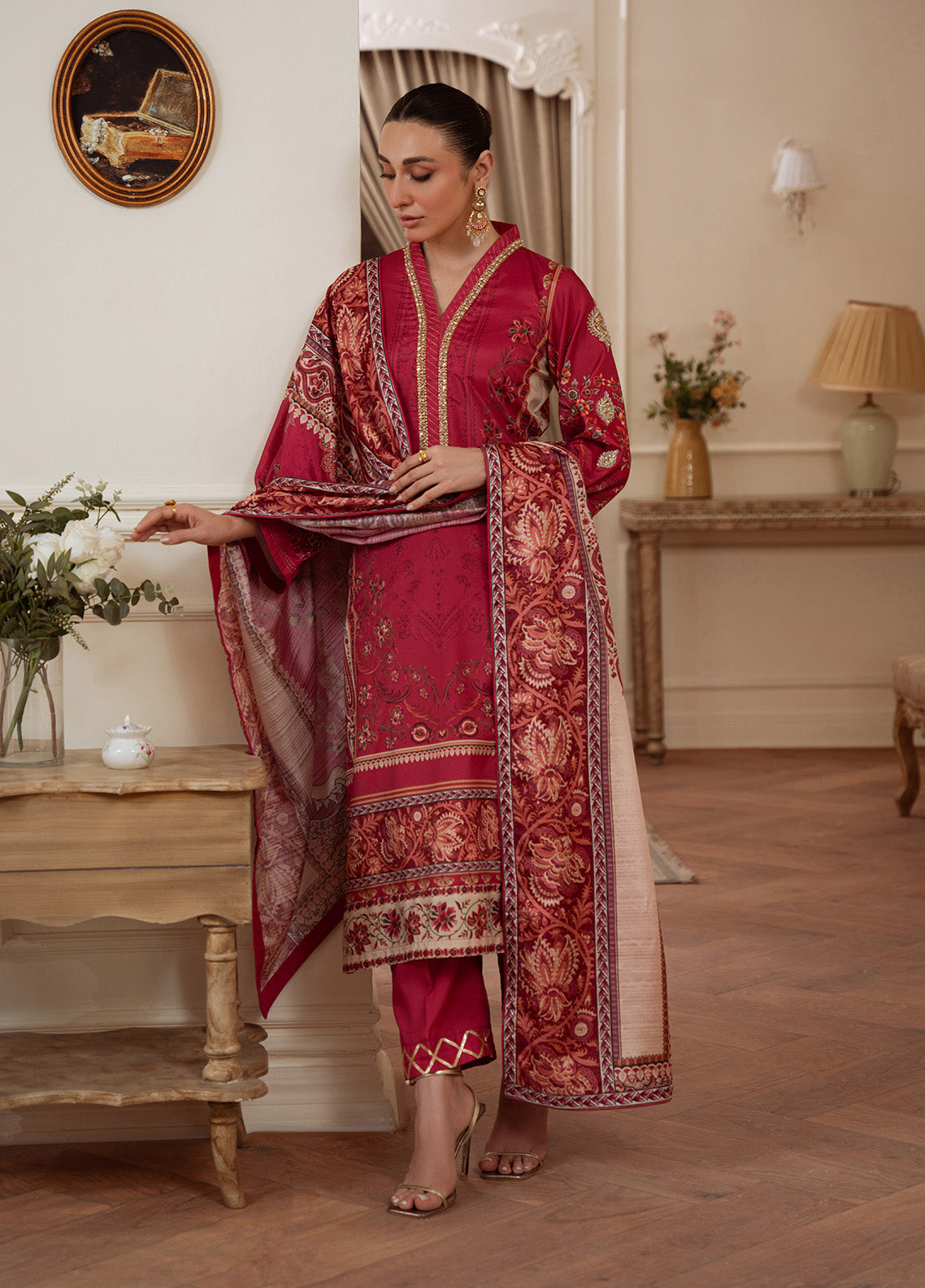 Rosewood Majesty | VELOURE PRINTED SILK | GULAAL