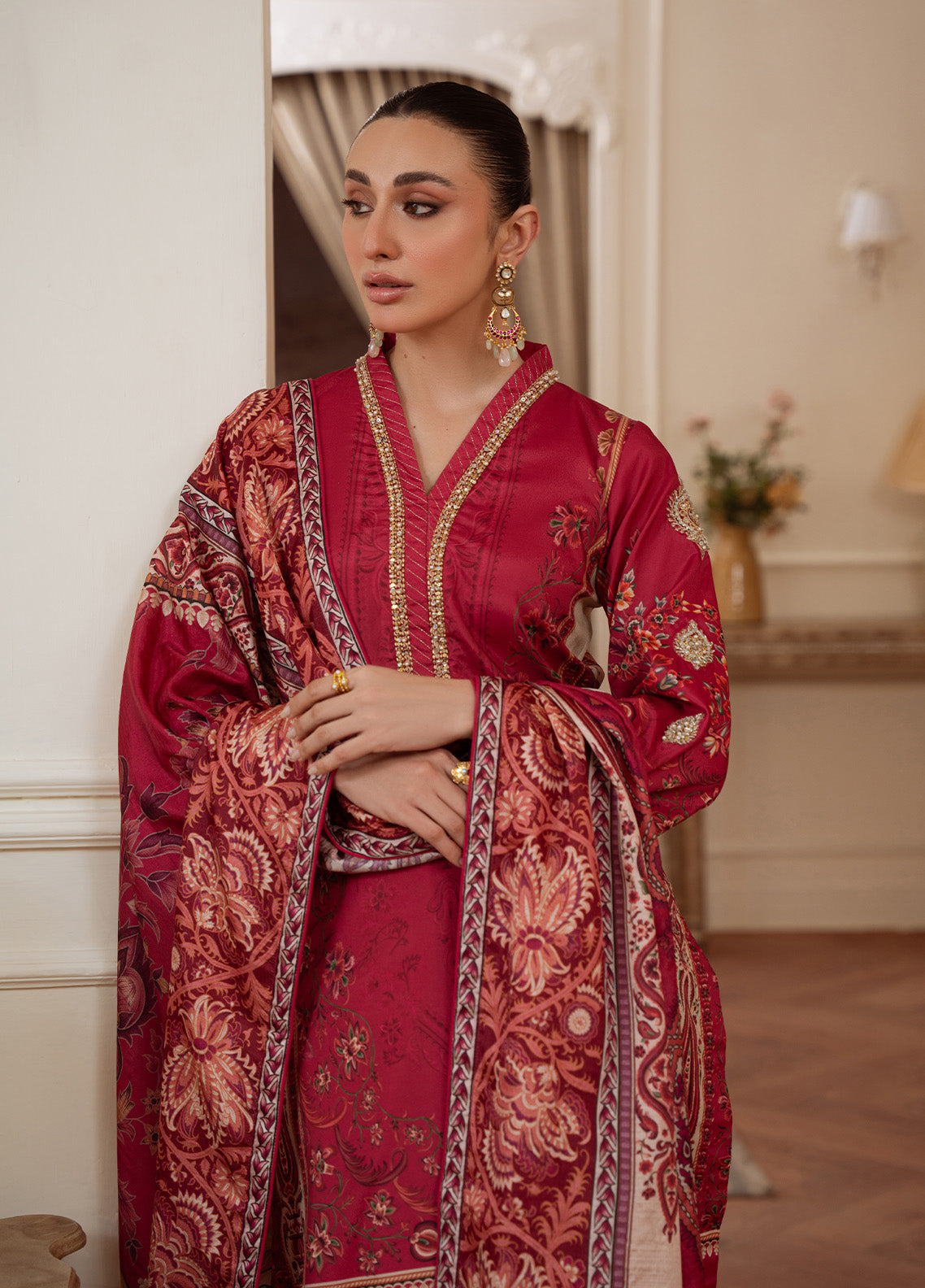 Rosewood Majesty | VELOURE PRINTED SILK | GULAAL