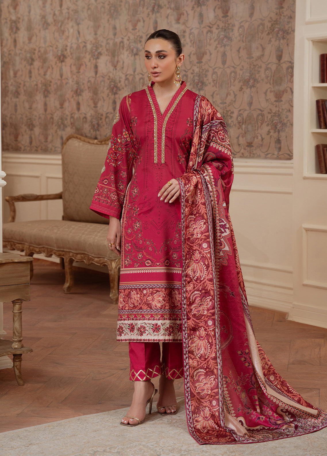 Rosewood Majesty | VELOURE PRINTED SILK | GULAAL