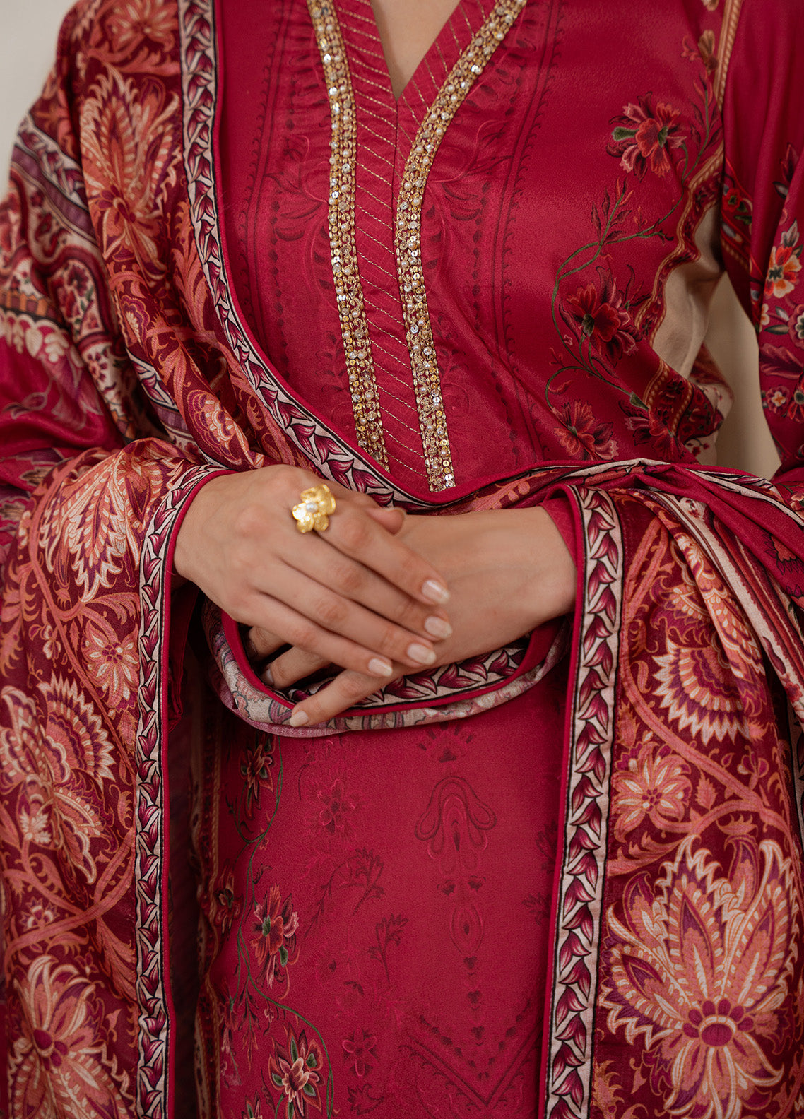 Rosewood Majesty | VELOURE PRINTED SILK | GULAAL